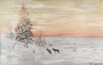 Muravyov, Count Vladimir Leonidovich - Winter Landscape with wolves