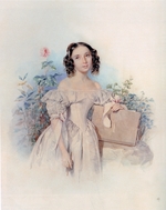 Sokolov, Pyotr Fyodorovich - Portrait of Princess Helen Biron von Curland, née Meshcherskaya (1818-1843)
