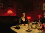 Sargent, John Singer - A Dinner Table at Night