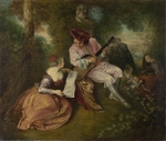 Watteau, Jean Antoine - The Scale of Love (La Gamme d'Amour)