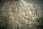 Assyrian Art - King Ashurnasirpal II during a royal lion hunt