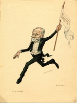 Legat, Sergei Gustavovich - Marius Petipa (From: Russian Ballet in Caricatures)