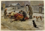 Vladimirov, Ivan Alexeyevich - Petrograd in 1918 (from the series of watercolors Russian revolution)