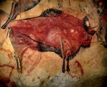 Art of the Upper Paleolithic - Bison. Painting in the cave of Altamira