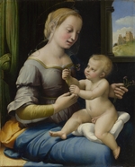 Raphael (Raffaello Sanzio da Urbino) - The Madonna of the Pinks (La Madonna dei Garofani)