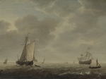 Vlieger, Simon de - A Dutch Man-of-war and Various Vessels in a Breeze