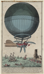 Anonymous - Jean Pierre Blanchard and John Jefferies arriving in Calais after crossing the English Channel in a hot air balloon