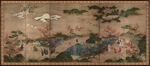 Hideyori, Kano - Maple viewers. A six-section folding screens