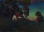 Wroblewski, Konstantin (Joseph-Valentin) - Village at Sunset