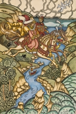 Bilibin, Ivan Yakovlevich - Illustration for the Fairy tale Marya Morevna