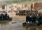 Dmitriev-Orenburgsky, Nikolai Dmitrievich - The Russians crossing the Danube at Svishtov in Juny 1877