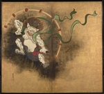 Korin, Ogata - The Thunder God. Left part of two-fold screens Wind God and Thunder God
