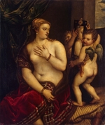 Titian, (School) - Venus with a Mirror