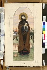 Vasnetsov, Viktor Mikhaylovich - Saint Euphrosyne of Polatsk (Study for frescos in the St Vladimir's Cathedral of Kiev)