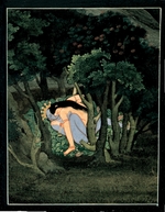 Indian Art - Krishna embraced by Radha