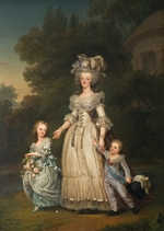 Wertmüller, Adolf Ulrik - Queen Marie Antoinette of France and two of her Children Walking in The Park of Trianon