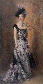 Makovsky, Konstantin Yegorovich - L'élégante aux orchidées