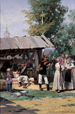 Dmitriev-Orenburgsky, Nikolai Dmitrievich - Russian Soldiers in a Country Village