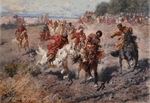 Roubaud, Franz - Cherkess Celebrating the end of Muharram with the Equestrian Sport of the Dash for the Prize Lamb