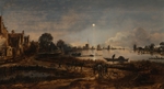 Neer, Aert, van der - River view by moonlight