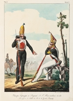 Belousov, Lev Alexandrovich - Under Officer and Soldier of the Pavlovsky Guard Regiment (From: Collection Des Uniformes de l'Armée Imperiale Russe)