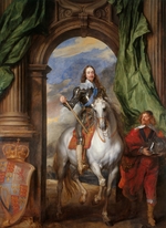 Dyck, Sir Anthony van - Equestrian portrait of Charles I, King of England  (1600-1649) with M. de St Antoine