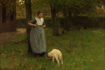 Mauve, Anton - Woman from Laren with lamb
