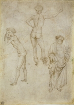 Pisanello, Antonio - Two male figure studies and Saint Peter