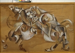 Yakulov, Georgi Bogdanovich - Lion attacking a Horse