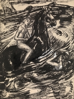 Petrov-Vodkin, Kuzma Sergeyevich - Illustration for The Princess of the Tide by Mikhail Lermontov