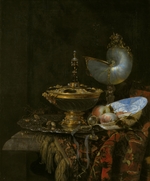 Kalf, Willem - Pronk Still Life with Holbein Bowl, Nautilus Cup, Glass Goblet and Fruit Dish