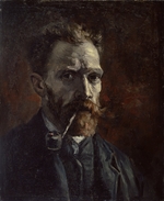 Gogh, Vincent, van - Self-portrait with pipe