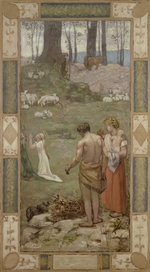 Puvis de Chavannes, Pierre Cécil - Saint Geneviève as a Child in Prayer