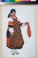 Bakst, Léon - Peasant woman. Costume design for the Vaudeville Old Moscow at the Théâtre Femina in Paris