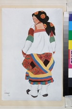 Bakst, Léon - Peasant woman. Costume design for the Vaudeville Old Moscow at the Théâtre Femina in Paris