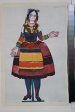 Bakst, Léon - Italian puppet. Costume design for the ballet The Magic Toy Shop by G. Rossini