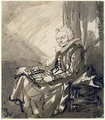 Rembrandt van Rhijn - Woman with an Open Book on her Lap