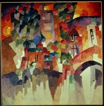 Lentulov, Aristarkh Vasilyevich - Kislovodsk Landscape (Landscape with Gates)