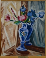 Rozanova, Olga Vladimirovna - Blue Vase with Flowers