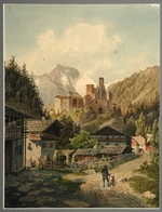 Gatt, Ferdinand - Alpine landscape with a castle