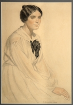 Kustodiev, Boris Michaylovich - Portrait of Ksenia Nikolayevna Semenova (Skalova)