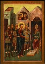 Russian icon - Christ before Pilate