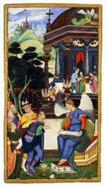 Indian Art - An Angel Conversing with a Group of Europeans