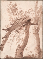 Poussin, Nicolas - Two Silver Birches, the Front One Fallen