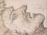 Saftleven, Herman - Rocky landscape with ruins, forming the profile of a man's face