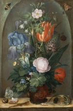 Savery, Roelant - Flower Still Life with Two Lizards