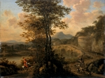 Heusch, Willem de - Italian River Landscape with Stone Bridge