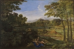 Poussin, Nicolas - Landscape with two Nymphs and a Snake