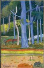 Gauguin, Paul Eugéne Henri - Landscape with blue trees (Paysage aux troncs bleus)
