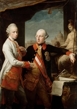 Batoni, Pompeo Girolamo - Emperor Joseph II with Grand Duke Pietro Leopoldo of Tuscany